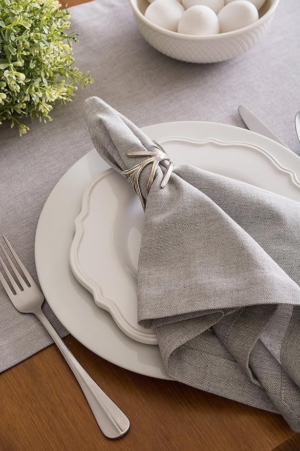 DII Chambray Kitchen, Tabletop Collection, Gray, 14x72 Table Runner