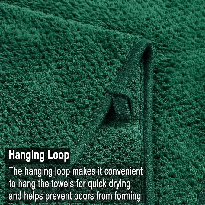 Large Bath Towels Set 30x60 Inches Super Soft Absorbent Quick Dry Luxury Microfiber Shower Towels for Bathroom-Dark Green,Pack of 6