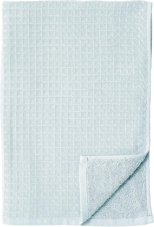 UCHINO Waffle Twist Cotton Weave Hand Towel for Bathroom Lightweight Absorbent Quick Dry Honeycomb Texture Solid Terry Loop Reverse 20" x 30", 1 Hand Towel, Ocean Blue