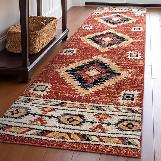 Well Woven Tulsa Lea Crimson Traditional Southwestern Tribal (2'7" x 9'10") Runner Rug