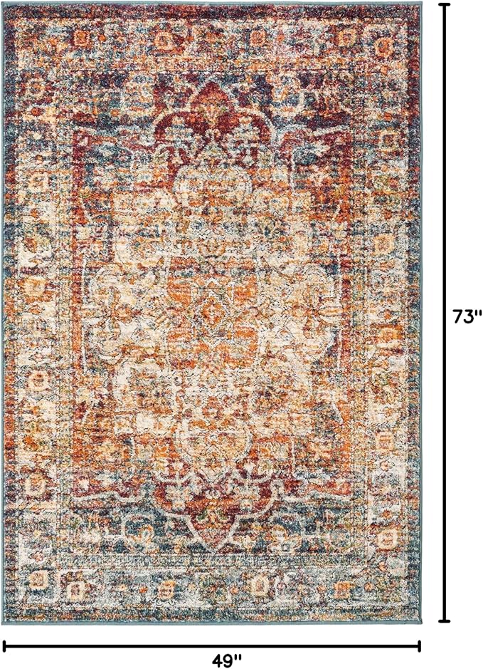 Unique Loom Isabella Collection Area Rug - Adjani (4' 1" x 6' 1" Rectangle, Multi/ Beige)