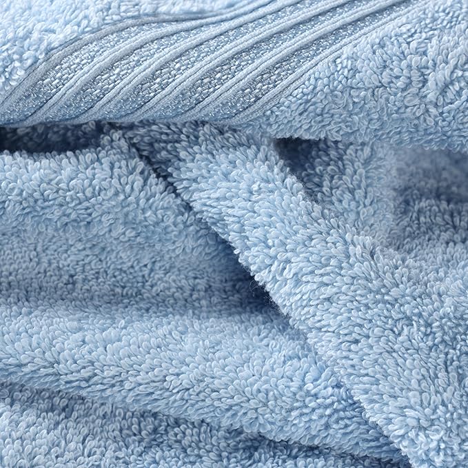 Superior Egyptian Cotton 10-Piece Face Towel Set , Small Towels For Facial, Spa, Quick Dry, Absorbent Towels, Bathroom Accessories, Guest Bath, Home Essentials, Washcloth, Airbnb, Light Blue