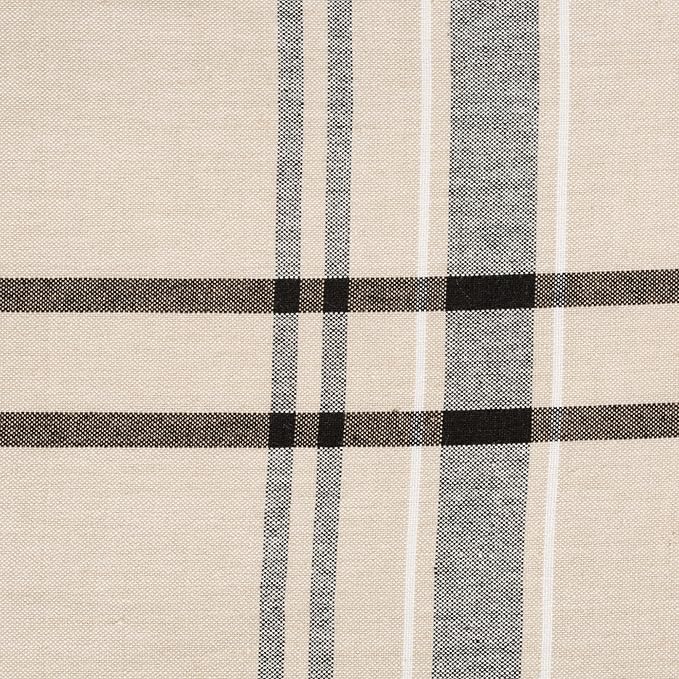 DII French Stripe Tabletop Collection Farmhouse Style Dining Table Linen Tablecloth, 60x120, Taupe/Black