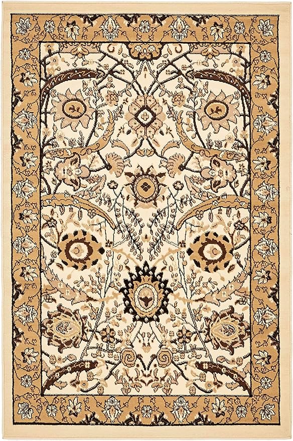 Unique Loom Espahan Collection Area Rug - Cape Cod (4' 1" x 6' 1" Rectangle, Ivory/ Beige)