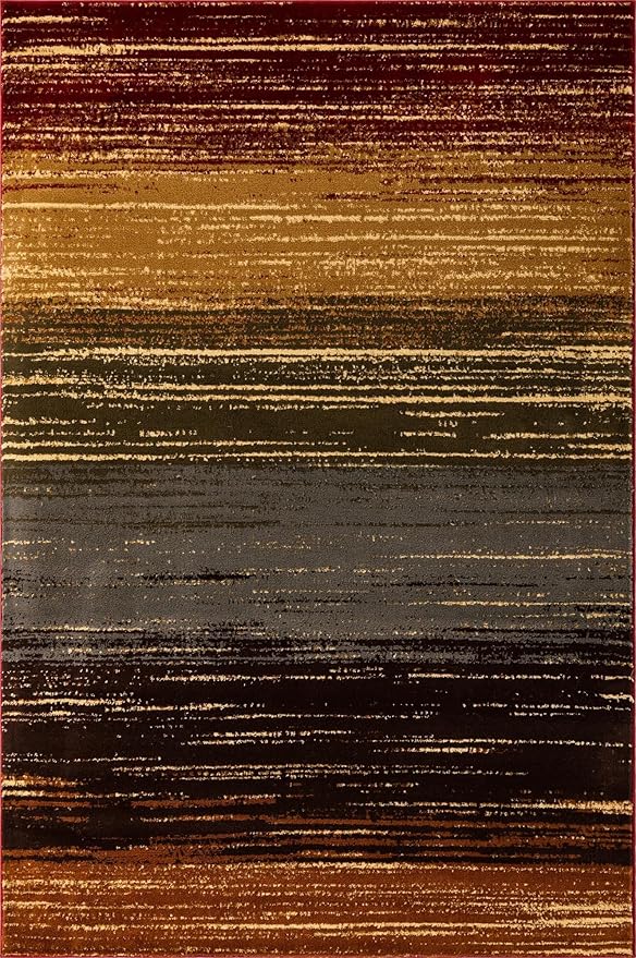 Unique Loom Barista Collection Area Rug - Mundo Nova (5' 3" x 8' Rectangle, Beige/ Blue)