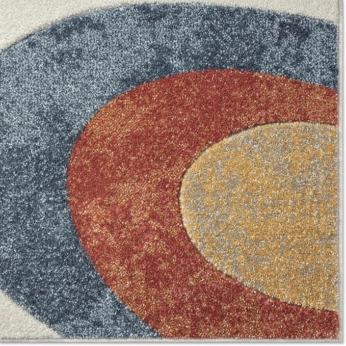 Home Dynamix Tribeca Slade Contemporary Abstract Area Rug, Blue/Rust, 5'2"x7'2"