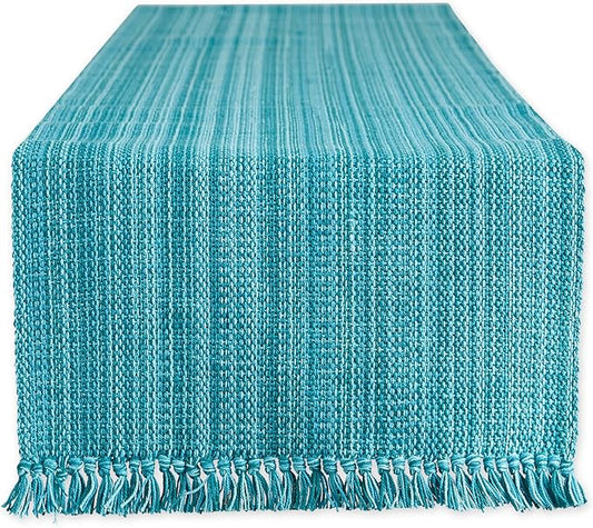 DII Variegated Tabletop Collection, Table Runner, 13x72, Teal