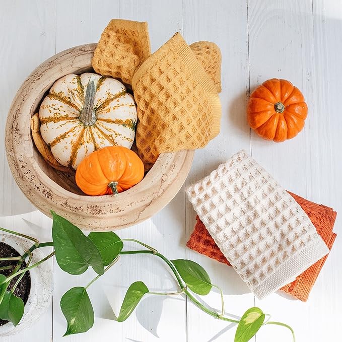 sea me at home Waffle Washcloths Set, 100% Turkish Cotton (Assorted)