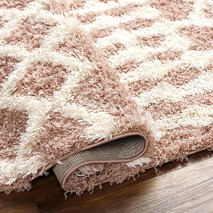 Livabliss Hapsburg Moroccan Shag Area Rug,5'3" x 7'3",Dusty Pink