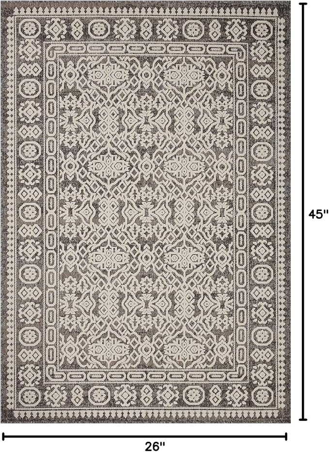 Loloi Rainier Collection RAI-02 Pebble/Ivory 2'-2" x 3'-9" Accent Rug