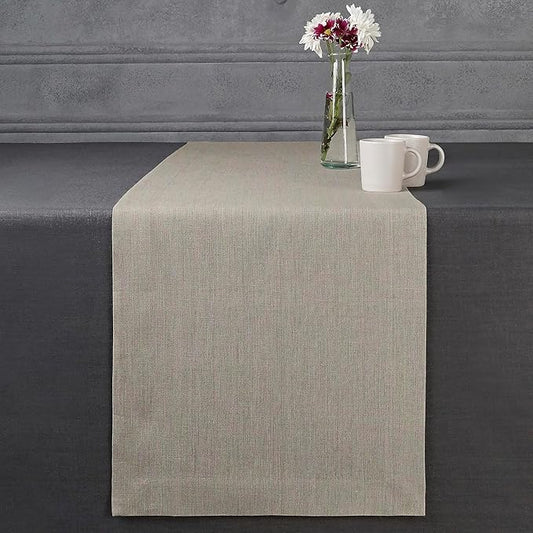 D'Moksha Homes Linen Natural Table Runner 72 Inches Long - 100% Pure Linen 14 x 72 Inch Table Runner for Dining, Winter, Holiday, New Year - Machine Washable