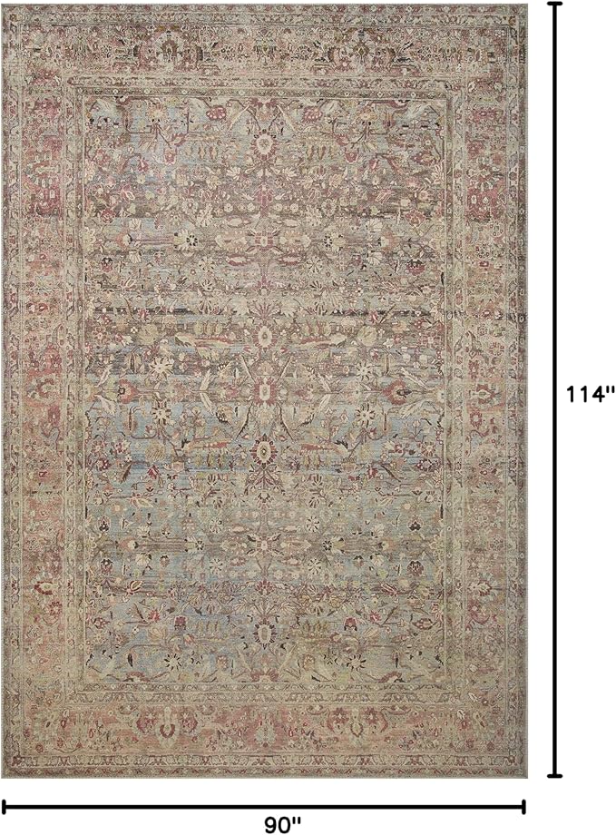Loloi Adrian Collection ADR-06 Ocean/Clay 7'-6" x 9'-6", .19" Thick Area Rug