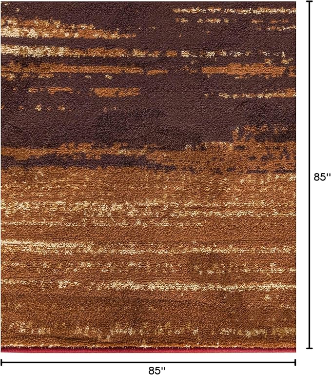 Unique Loom Barista Collection Area Rug - Mundo Nova (7' 1" Square, Beige/Blue)