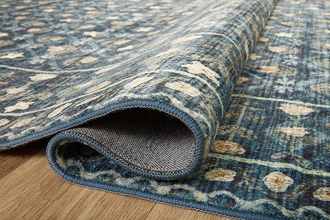 Loloi Rifle Paper Co. Eden Collection EDE-03 Lattice Indigo 3'-6" x 5'-6" Accent Rug feat. CloudPile™