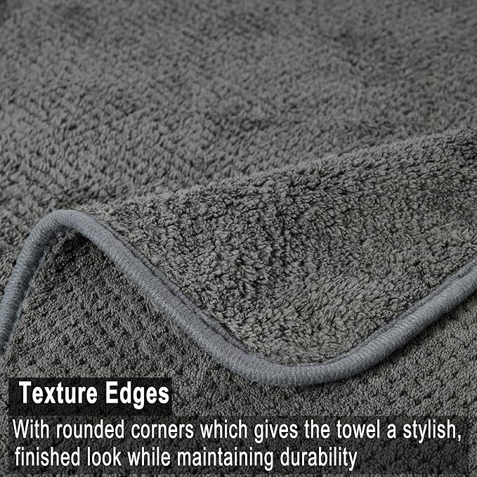 Large Bath Towels Set 30x60 Inches Super Soft Absorbent Quick Dry Luxury Microfiber Shower Towels for Bathroom -Charcoal Grey,Pack of 6