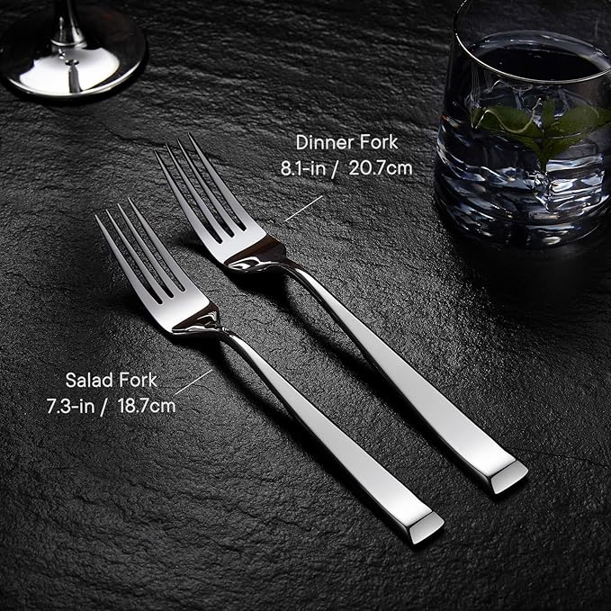 Royalrose Alexander Fine Forks, Set of 4, 18/10 Stainless Steel, Well Made, Dishwasher Safe, Heavy Duty Fork (7.3" Salad Fork)