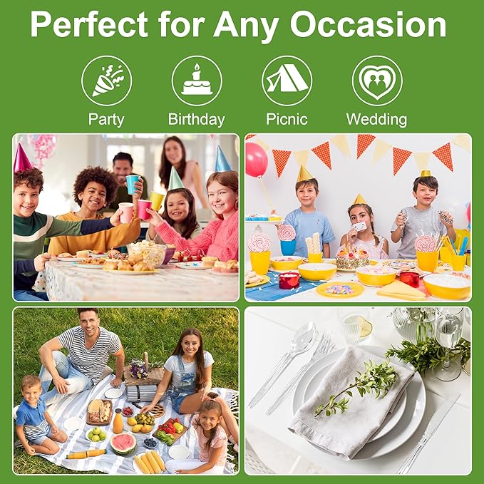 Pleafind 360 Count Disposable Plastic Forks - 7 Inch Heavy Duty, Food Grade Forks Disposable, BPA-Free Plastic Silverware for Parties, Picnics Catering and Everyday Use