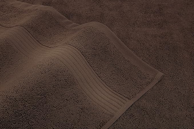 American Veteran Towel, 100% Cotton Turkish Bath Towels for Bathroom 4 Pack, 27x54 Extra Large Premium Soft Drying Bathroom Towels, Brown