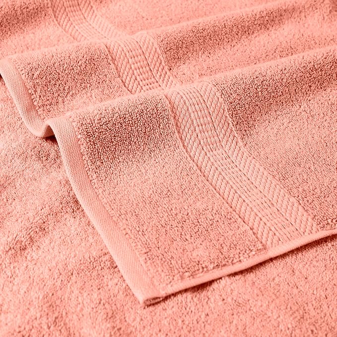 Modern Threads 6-Piece Rayon from Bamboo & Cotton Blend Towel Set - Ultra Soft & Absorbent, Peach