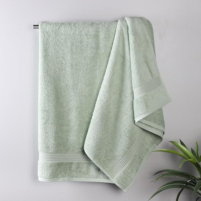 Superior Egyptian Cotton Bath Towel Set, Home Bathroom Towels, Master, Guest Bath, Decor Essentials, Quick Dry, Absorbent, Large Body Towels, Spa, Hotel, Resort, Adult, Kids, Set of 2, Sage