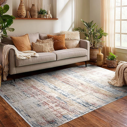 Well Woven Indira Mirage Vintage Abstract Multi 8x10 (7'10" x 9'10") Area Rug | Heritage-Inspired, Soft & Durable, Easy to Clean for Living Room, Bedroom, Dining Room