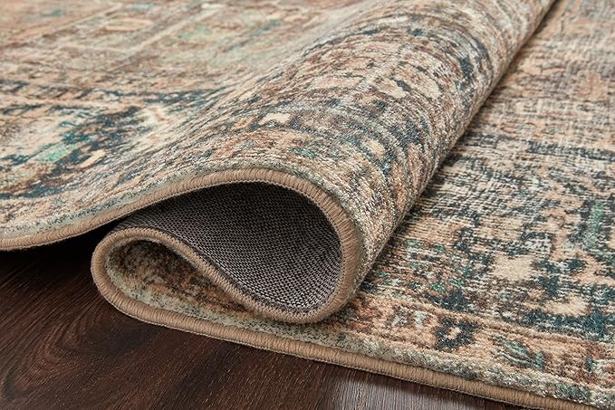 Loloi Margot Collection MAT-02 Terracotta/Lagoon 3'-6" x 5'-6" Accent Rug feat. CloudPile, No-Shed Easy Clean Large Patterned Area Rug for Living Room, Bedroom, Dining Area