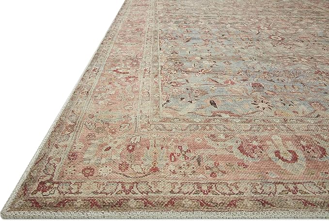 Loloi Adrian Collection ADR-06 Ocean/Clay 3'-6" x 5'-6", .19" Thick Accent Rug
