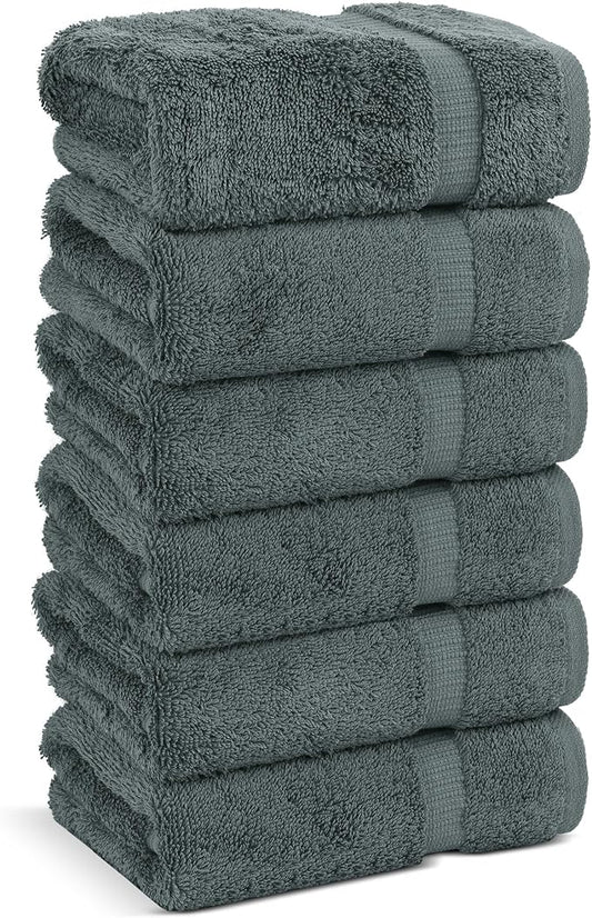 Chakir Turkish Linens | Hotel & Spa Quality 100% Cotton Premium Turkish Towels | Soft & Absorbent (6-Piece Hand Towels)