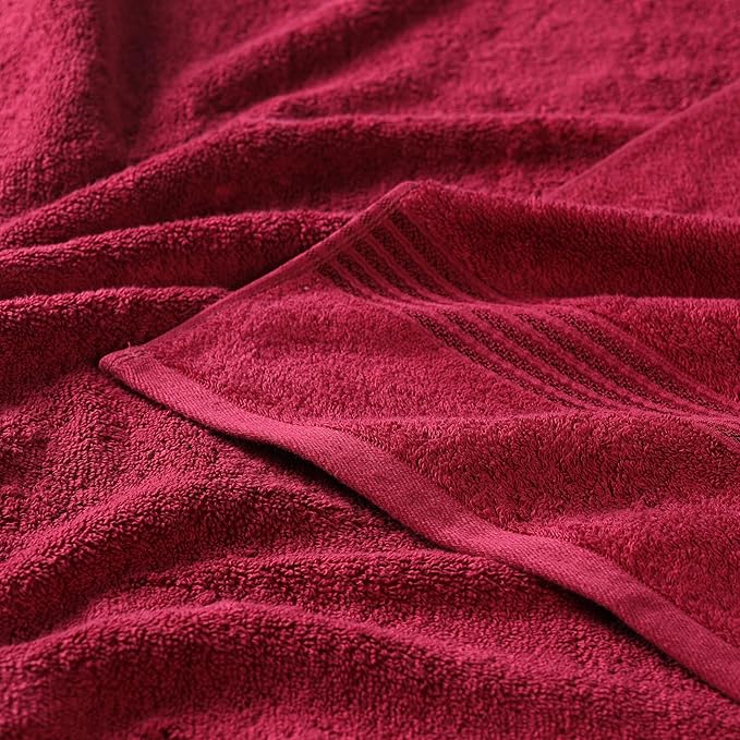 Superior Egyptian Cotton 10-Piece Face Towel Set , Small Towels For Facial, Spa, Quick Dry, Absorbent Towels, Bathroom Accessories, Guest Bath, Home Essentials, Washcloth, Airbnb, Burgundy