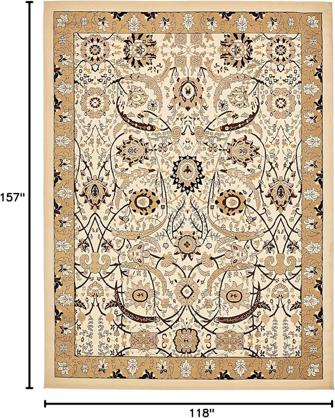 Unique Loom Espahan Collection Area Rug - Cape Cod (9' 10" x 13' 1" Rectangle, Ivory/ Beige)