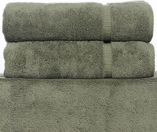 Luxury Hotel & Spa Quality Collection Highly Absorbent, Quick Dry 100% Turkish Cotton 700 GSM, Eco Friendly Towel, for Bathroom, Gym and Kitchen Soft Towel Set (Moss, Bath Towels - Set of 2)