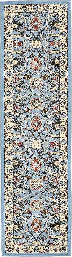 Unique Loom Espahan Collection Area Rug - Cape Cod (2' 2" x 8' 2" Runner, Blue/ Black)