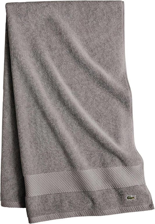 Lacoste Heritage 100% Supima Cotton Bath Towel, Meteorite, 30" x 54" – Highly Absorbent & Quick Drying, Premium Super Soft Bath Towel, Bathroom Essential, Gift for All Occasions, Machine Washable