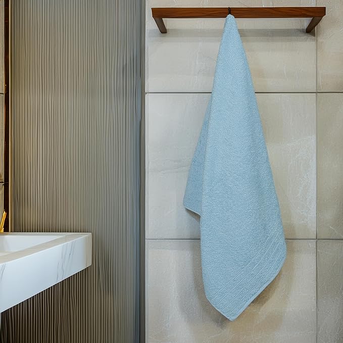 Tens Towels Pack of 4 Extra Large Bath Towels 30 x 60 Inches, 100% Cotton, Larger & Lighter Weight, Quicker to Dry, Super Soft and Absorbent, Perfect for Bathroom, Sky Blue