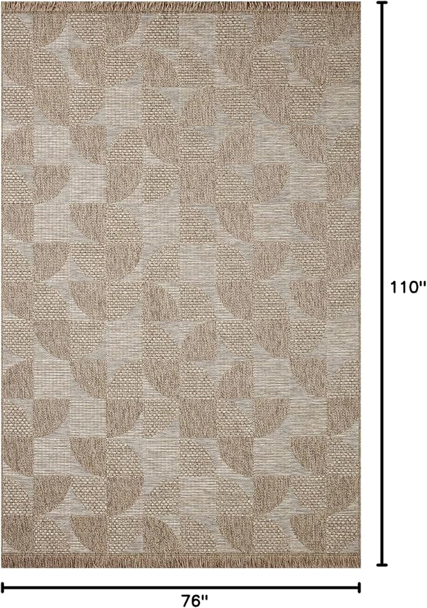Loloi Dawn Collection Indoor/Outdoor DAW-08 Beige 6'-4" x 9'-2" Area Rug