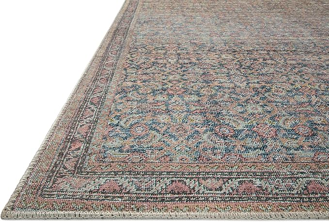 Loloi Adrian Collection ADR-04 Denim/Multi 2'-6" x 9'-6", .19" Thick Runner Rug