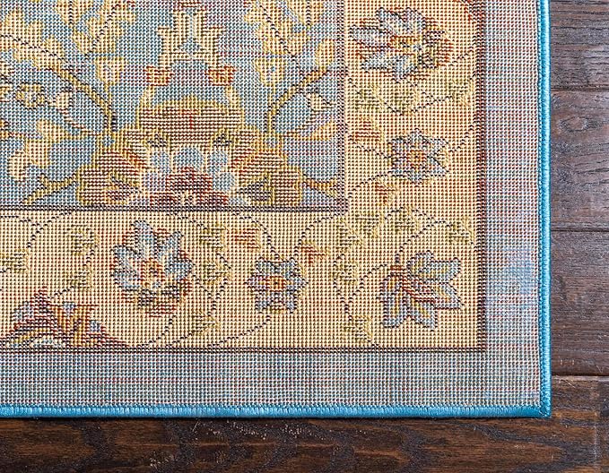 Unique Loom Espahan Collection Area Rug - Cape Cod (2' 7" x 10' Runner, Blue/ Black)