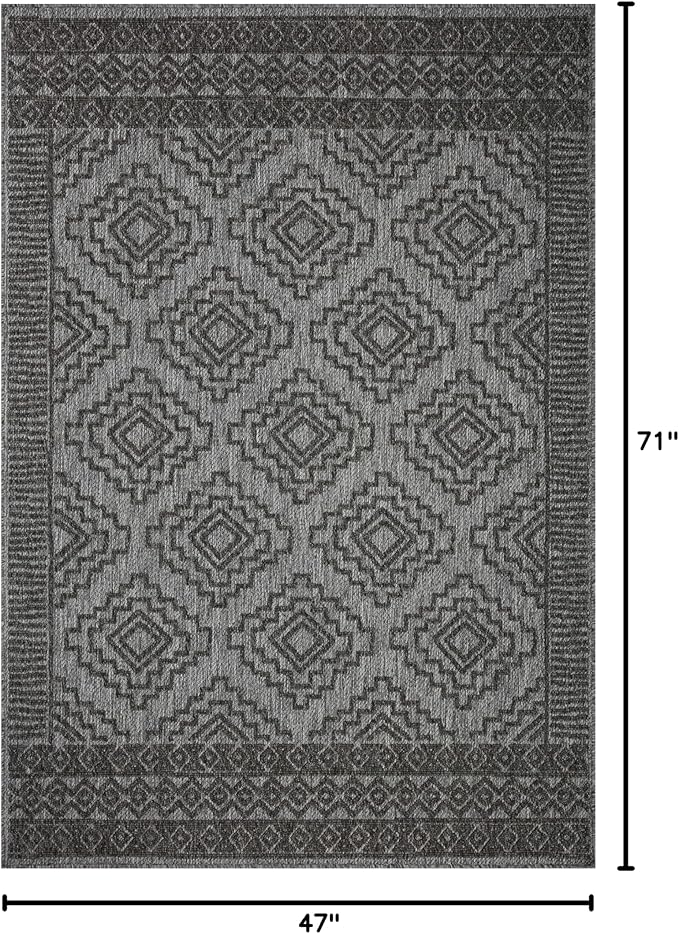 Loloi Rainier Collection RAI-06 Grey/Charcoal 3'-11" x 5'-11" Accent Rug