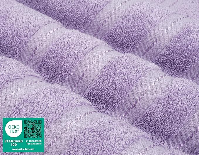American Soft Linen Luxury Hand Towels for Bathroom, 600 GSM 100% Cotton Turkish 4 Piece Hand Towel Set, 600 GSM Hand Face Towels for Kitchen, Lilac Hand Towels