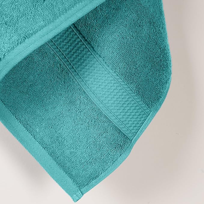 Superior Egyptian Cotton Pile Bath Towel Set of 2, Ultra Soft Luxury Towels, Thick Plush Essentials, Absorbent Heavyweight, Guest Bath, Hotel, Spa, Home Bathroom, Shower Basics, Turquoise