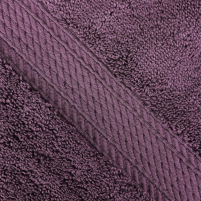 Superior Egyptian Cotton Pile 8 Piece Towel Set, Includes 2 Bath, 2 Hand, 4 Face Towels/Washcloths, Ultra Soft Luxury Towels, Thick Plush Essentials, Guest Bath, Spa, Hotel Bathroom, Plum