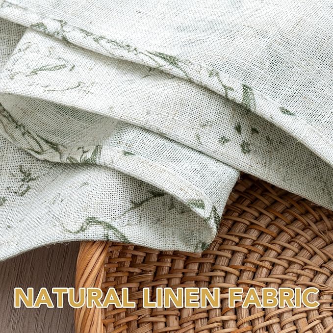 H.VERSAILTEX Linen Table Cloths Floral Printed Tablecloth Spill-Proof Waterproof Table Cover for Dining Buffet Feature Soft and Thick Fabric Wrinkle Free, 60 x 120 Inch, Vintage Botanical - Green