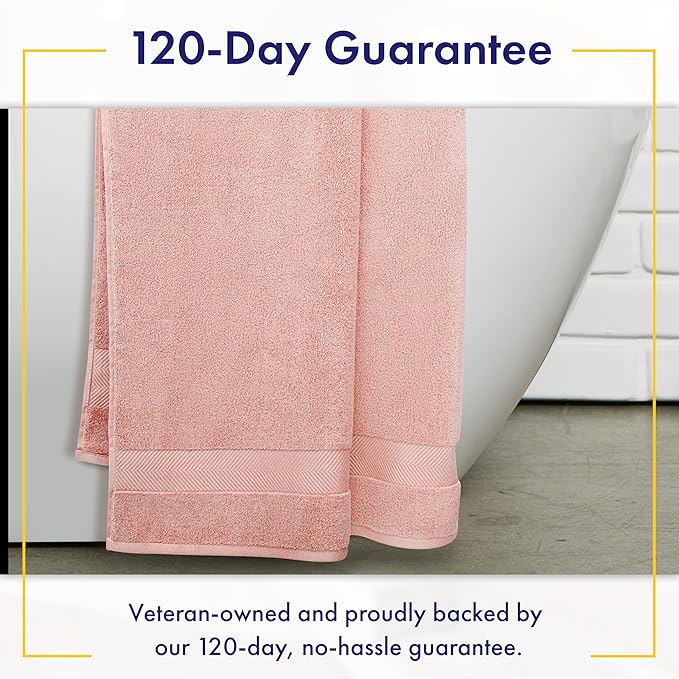 Ultra Soft & Plush Viscose from Bamboo Bath Towels - 700 GSM Luxury Bath Towels - 6 Piece Set - Super Absorbent & Quick Drying (Blush Pink)