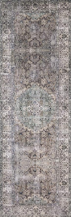 Loloi Layla Collection LAY-06 Taupe/Stone 2'-3" x 3'-9" .13" Thick Accent Rug, Soft, Durable, Vintage Inspired, Distressed, Low Pile, Non-Shedding, Easy Clean, Printed, Living Room Rug