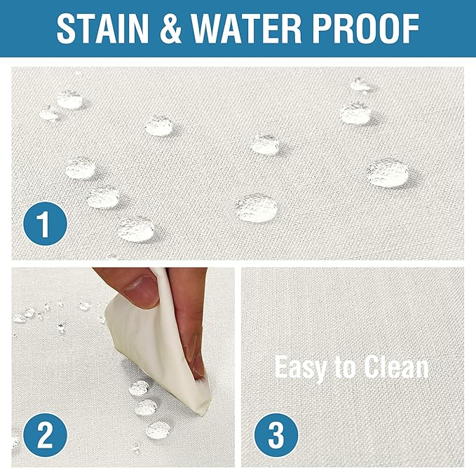 H.VERSAILTEX Linen Textured Table Cloths 54 x 54 Inch Premium Solid Tablecloth Spill-Proof Waterproof Table Cover for Dining Buffet Feature Extra Soft and Thick Fabric Wrinkle Free, Ivory