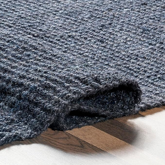 Nuloom Daniela Navy, 2'6" x 8', Handmade, Jute, Tassel, Soft and Textured, High Traffic, Stain Resistant, Easy Clean, Durable Runner for Bedroom, Living Room, Dining Space, Foyer, Entryway