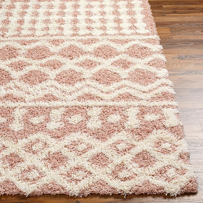 Livabliss Hapsburg Moroccan Shag Area Rug,7'10" x 10'3",Dusty Pink