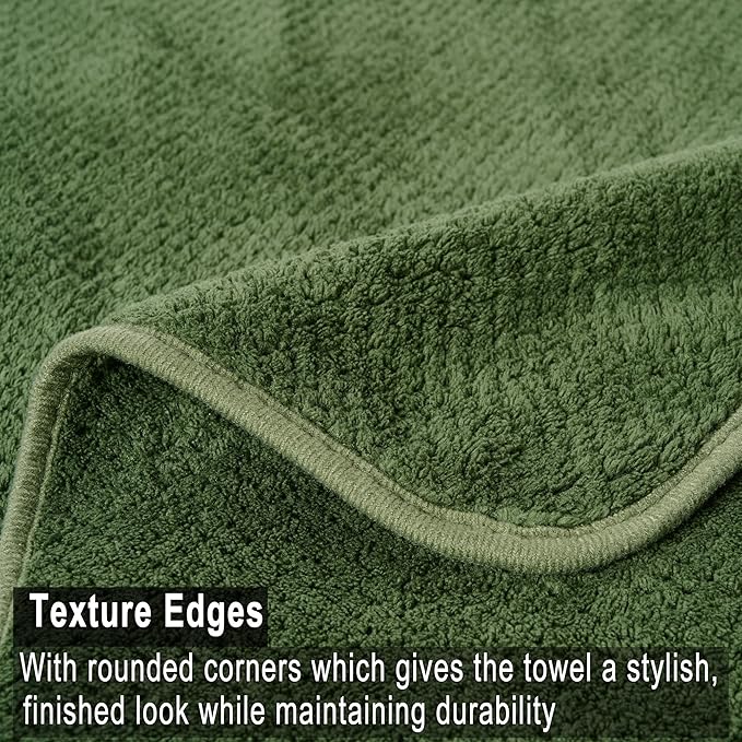 Large Bath Towels Set 30x60 Inches Super Soft Absorbent Quick Dry Luxury Microfiber Shower Towels for Bathroom-Olive Green,Pack of 3
