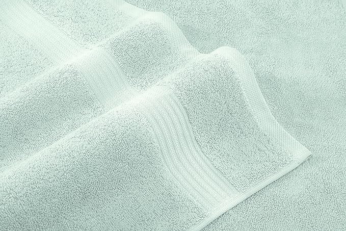 American Veteran Towel, 6 Piece Towel Set for Bathroom, 100% Cotton Turkish Bathroom Towels, 2 Bath Towels 2 Hand Towels 2 Washcloths, Mint