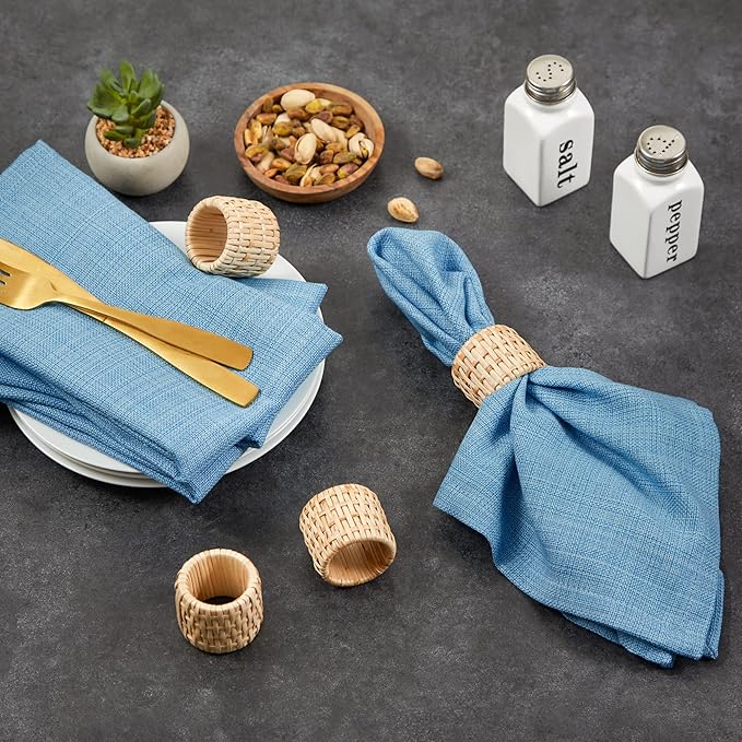 DII Variegated Tabletop Collection, Napkin Set, 20x20, Light Blue, 6 Piece